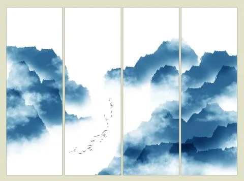 Ink painting Stock Illustration