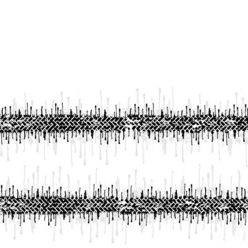Ink path tire track Stock Illustration