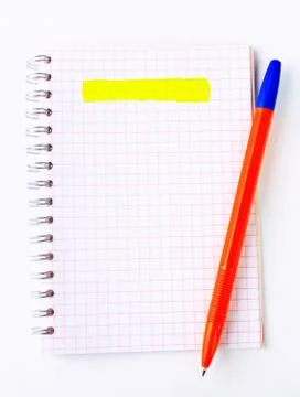 Ink pen and notebook Stock Photos
