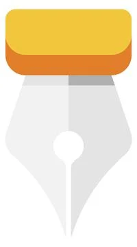 Ink pen flat icon. Calligraphy writing symbol Ilustración de archivo