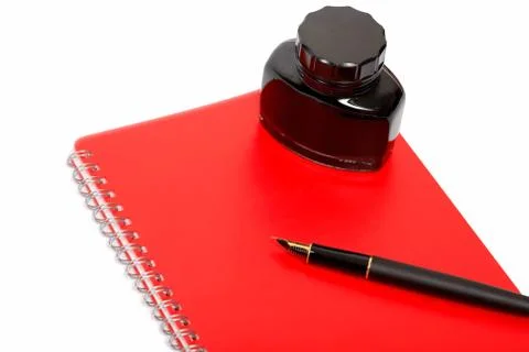 Ink pen with notebook Stock Photos