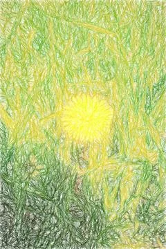 Ink, pencil background template. Hand drawn nature. Freehand sketch illustrat Stock Illustration