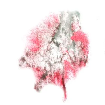 Ink pink, black blot splatter background isolated on white hand Stock Illustration