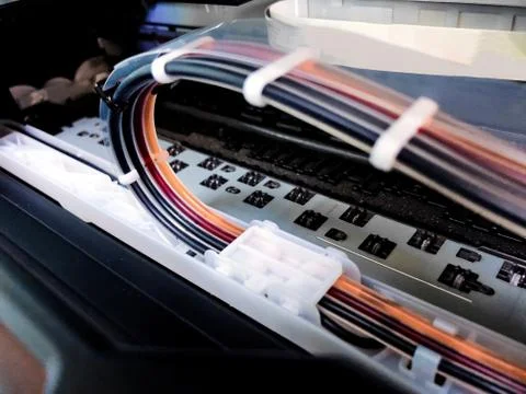 The ink pipe of printer Stock Photos