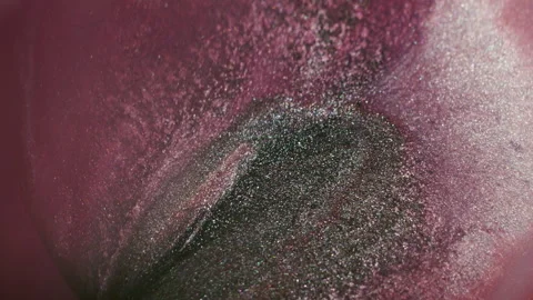 Ink pour circle fluid round texture glitter flow Stock Footage 336226887