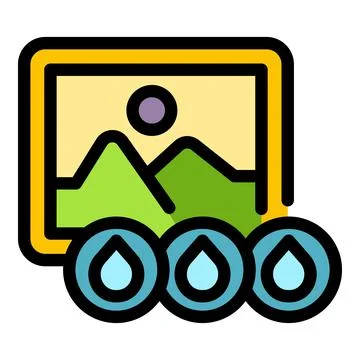 Ink printer picture icon vector flat 스톡 일러스트