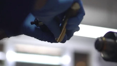 Ink Proofing - Applying the Ink Sample to the Proofing Roller Stock Footage 76093295