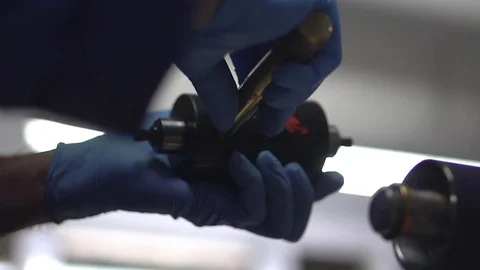 Ink Proofing - Applying the Ink Sample to the Proofing Roller Video stock 76101330