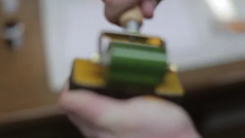 Ink Proofing - Preparing a Quick Hand Proofer Stock Footage 76102281