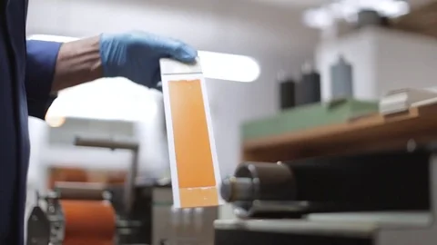 Ink Proofing- Printing the Ink Sample onto Proof Paper Stock Footage 76092315