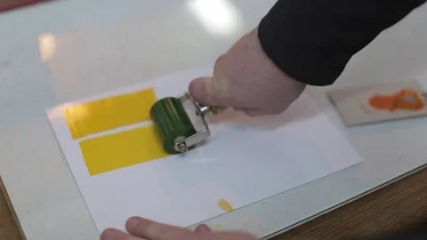 Ink Proofing - Using a Quick Hand Proofer Stock Footage 76091292