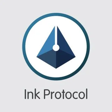 Ink Protocol Digital Currency - Vector Graphic Symbol. Ilustración de archivo
