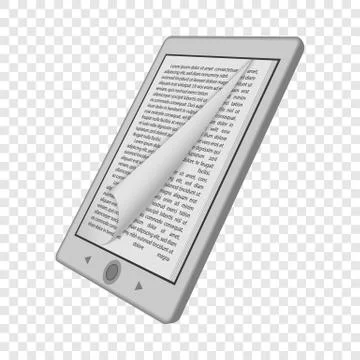 Ink reader tablet mockup, realistic style Stock Illustration