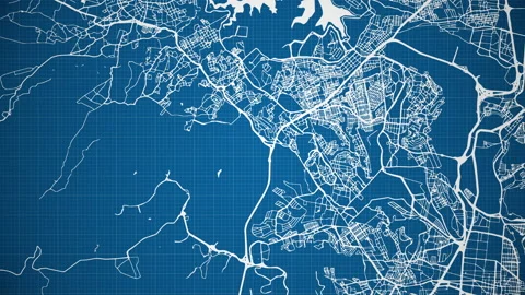 Ink reveal of Ciudad López Mateos city, Mexico (México), grid map. Vidéo 346841925