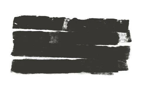 Ink roller brush streak texture. Grunge paint stripes print. Brayer black merged 库存插图