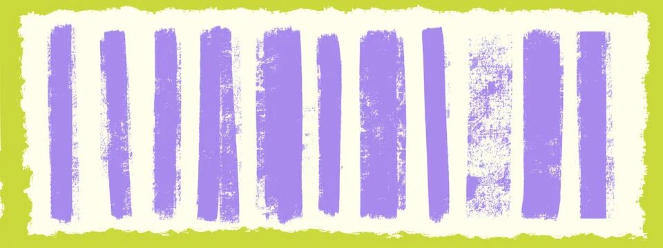 Ink roller stripe stamp texture. Rough purple brayer lines with distressed .. イラスト素材
