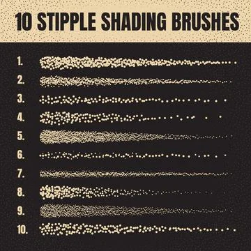 Ink scatter brush, stipple drawing and texturing. Fading gradient. Stippling 스톡 일러스트