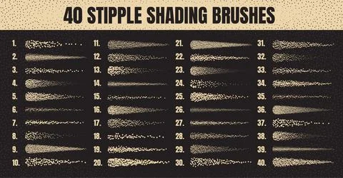 Ink scatter brush, stipple drawing and texturing. Fading gradient. Stippling Ilustración de archivo