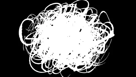 Ink Scribble Black And White Texture Animated Loop Stock Footage 101019746