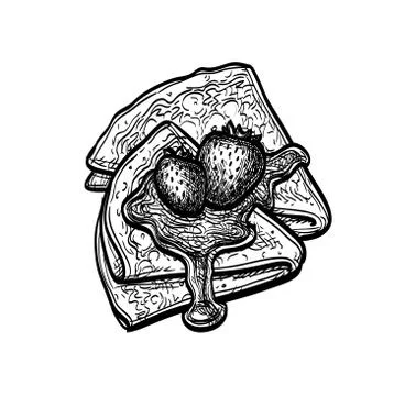 Ink sketch of blini Stock Illustration