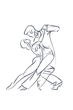 Ink sketch gesture drawing of dancer Stock Illustration