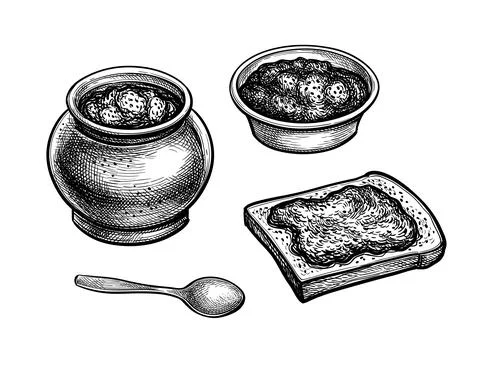 Ink sketch of jam jar. Stock Illustration