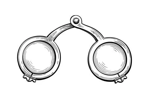 Ink sketch of medieval spectacles. Stock Illustration