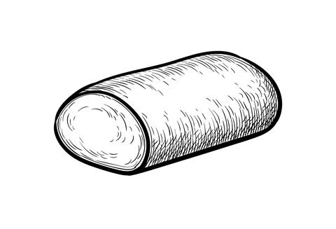 Ink sketch of mozzarella cheese. Stock-Illustration