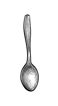 Ink sketch of spoon. Stock Illustration