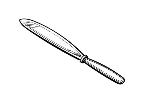 Ink sketch of table knife. Stock-Illustration
