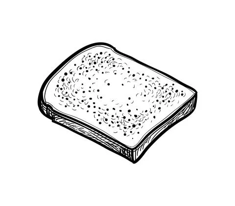 Ink sketch of toasted bread. Stock Illustration