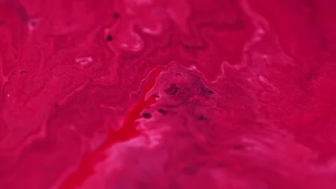 Ink spill acrylic liquid flow red paint water dye Video stock 281535040