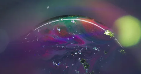 Ink spill light stars texture crystal liquid neon Stock Footage 333806056
