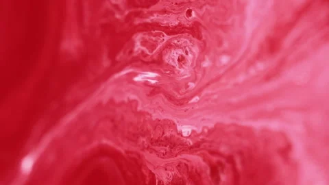 Ink spill paint water flow red white acrylic fluid Video stock 287153380