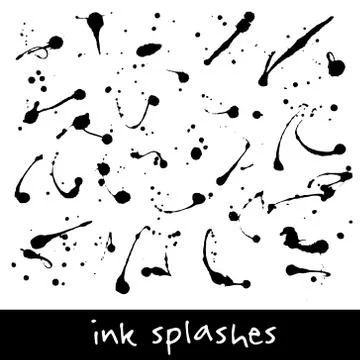 Ink splash collection Stock Illustration