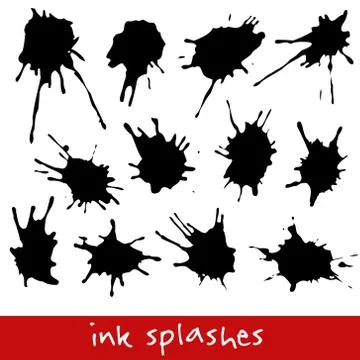 Ink splash collection Stock Illustration