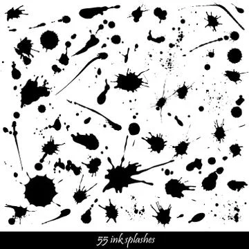Ink splash collection Stock Illustration