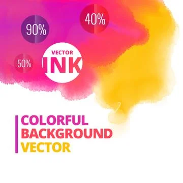 Ink splash colors vector background design Stock Illustration