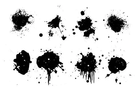 Ink Splash: Dynamic Vector Splatter Grunge Elements for Creative Designs. Stock Illustration