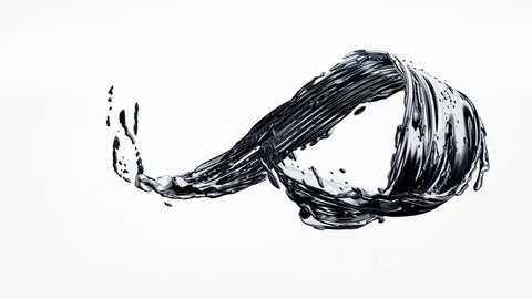 Ink splash looping, Black Ferrofluid Splash Spinning flow. Stock Footage 80551788