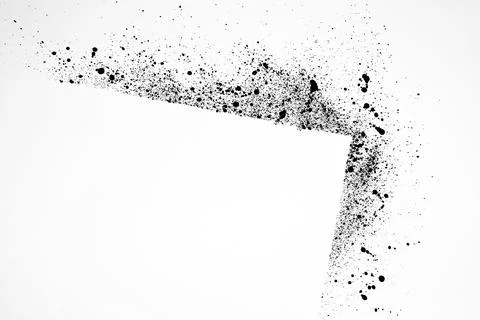 Ink Splash Pattern, Black Watercolor Splatter Background. Stock Illustration