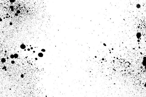 Ink Splash Pattern, Black Watercolor Splatter Background. Illustrazione stock