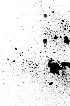 Ink Splash Pattern, Black Watercolor Splatter Background. Stock Illustration