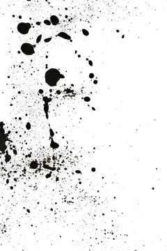 Ink Splash Pattern, Black Watercolor Splatter Background. Stock Illustration