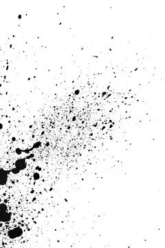 Ink Splash Pattern, Black Watercolor Splatter Background. Illustrazione stock
