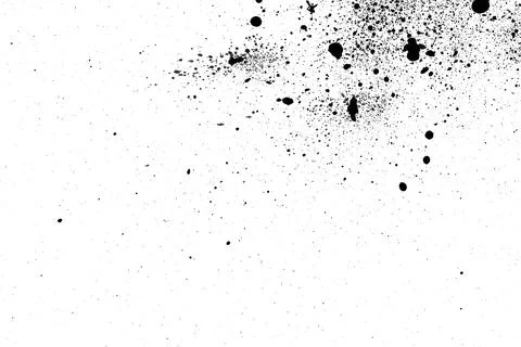 Ink Splash Pattern, Black Watercolor Splatter Background. Illustrazione stock
