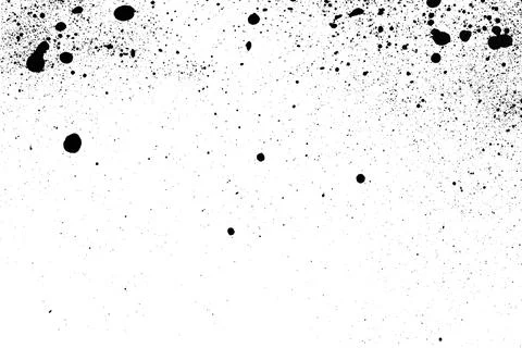 Ink Splash Pattern, Black Watercolor Splatter Background. Illustrazione stock