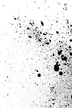 Ink Splash Pattern, Black Watercolor Splatter Background. Illustrazione stock