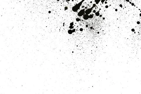 Ink Splash Pattern, Black Watercolor Splatter Background. Illustrazione stock