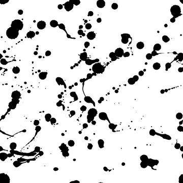 Ink splash seamless pattern. Paint splash. black watercolor texture Illustrazione stock